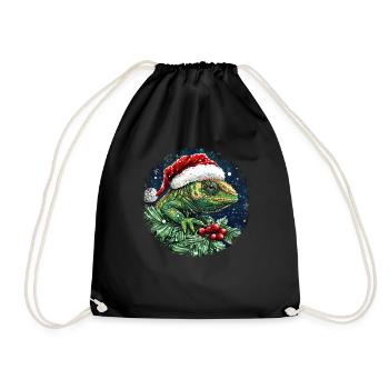 Chameleon Christmas - Drawstring Bag - black - Front