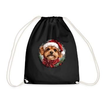 Chiens Noël - Sac de sport léger - noir - Devant