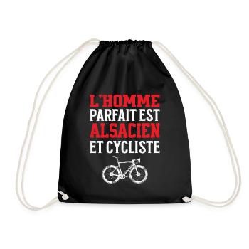 L'Homme Parfait Est Alsacien Cycliste - Sac de sport léger - noir - Devant
