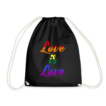 Love is Love, LGBT, Gay, CSD, Pride - Turnbeutel - Schwarz - Vorne