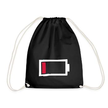 battery - Drawstring Bag - black - Front