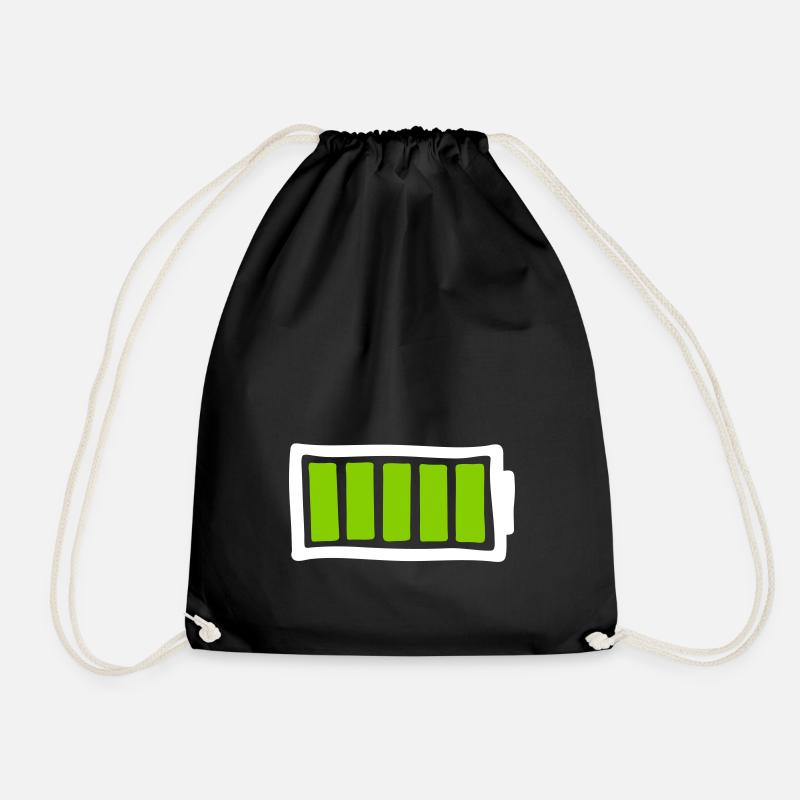 battery - Drawstring Bag - black