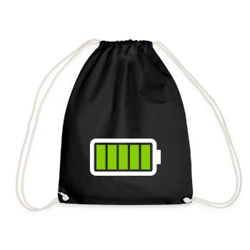 battery - Drawstring Bag - black - Front