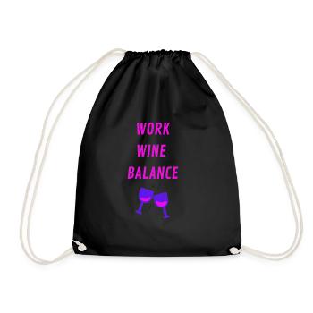 WORK WINE BALANCE - Turnbeutel - Schwarz - Vorne