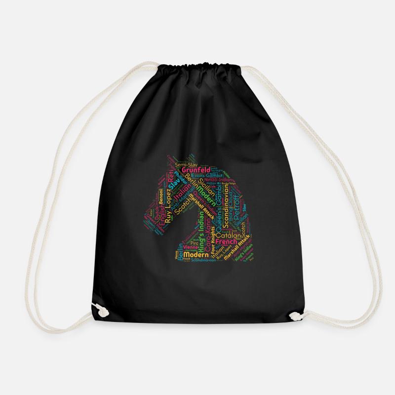 Chess Openings - Drawstring Bag - black