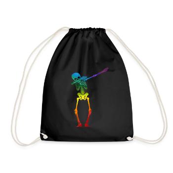 Dabbing Skeleton Gay Pride - Drawstring Bag - black - Front