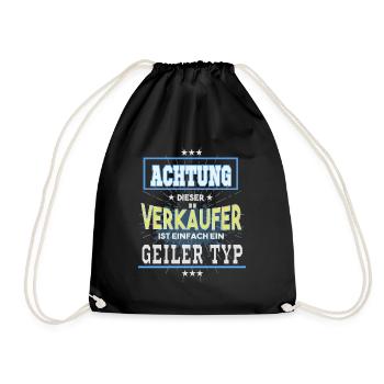 Verkäufer einfach ein geiler Typ T-Shirt - Turnbeutel - Schwarz - Vorne