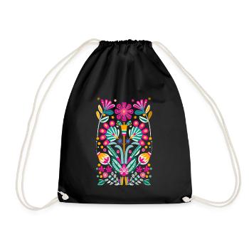 Otomi Fleurs Art Floral Mexicain - Sac de sport léger - noir - Devant