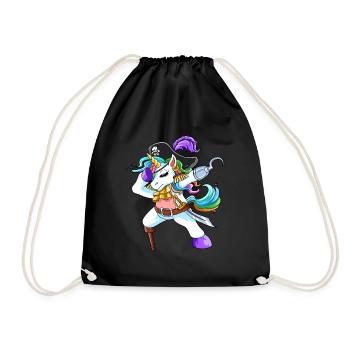 Halloween Piraten Einhorn Lustiges Trick Or Treat Geschenk - Turnbeutel - Schwarz - Vorne