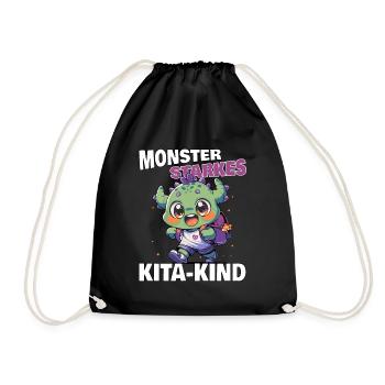 Kindergarten Kita Monsterstarkes Kita-Kind Monster - Turnbeutel - Schwarz - Vorne