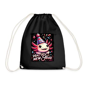 Axolotl Fête de la Saint-Sylvestre Vœu du Nouvel An - Sac de sport léger - noir - Devant
