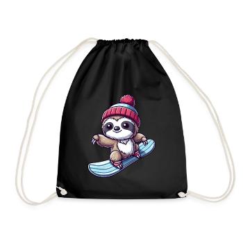 Paresseux Snowboarder Hiver Sports D’hiver Vacances - Sac de sport léger - noir - Devant