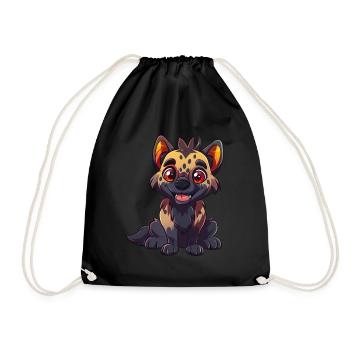 Enchanteur mignon hyène bande dessinée Style de bande dessinée - Sac de sport léger - noir - Devant