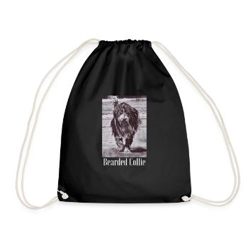Bearded Collie - Turnbeutel - Schwarz - Vorne