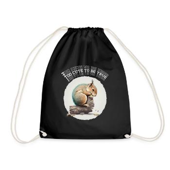 Too cute to be true - Drawstring Bag - black - Front