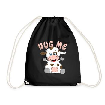 Huh me cow - Drawstring Bag - black - Front