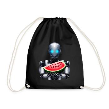 Wassermelone für den Roboter - Turnbeutel - Schwarz - Vorne