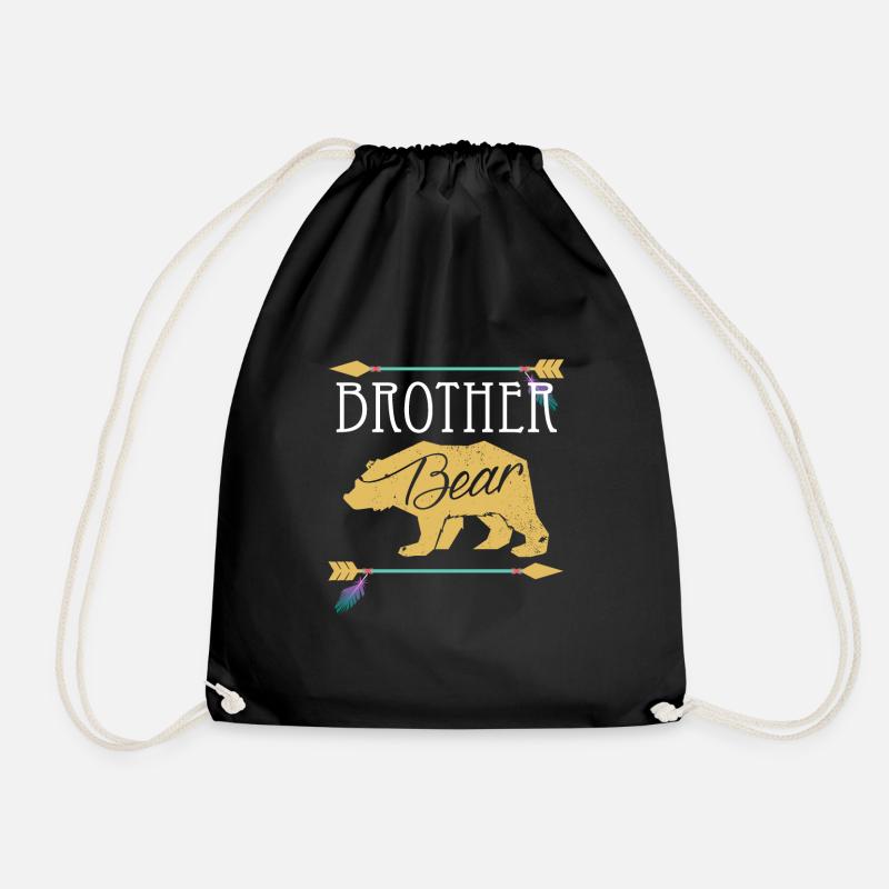 BROTHER BEAR - Family groups gift idea - Drawstring Bag - black