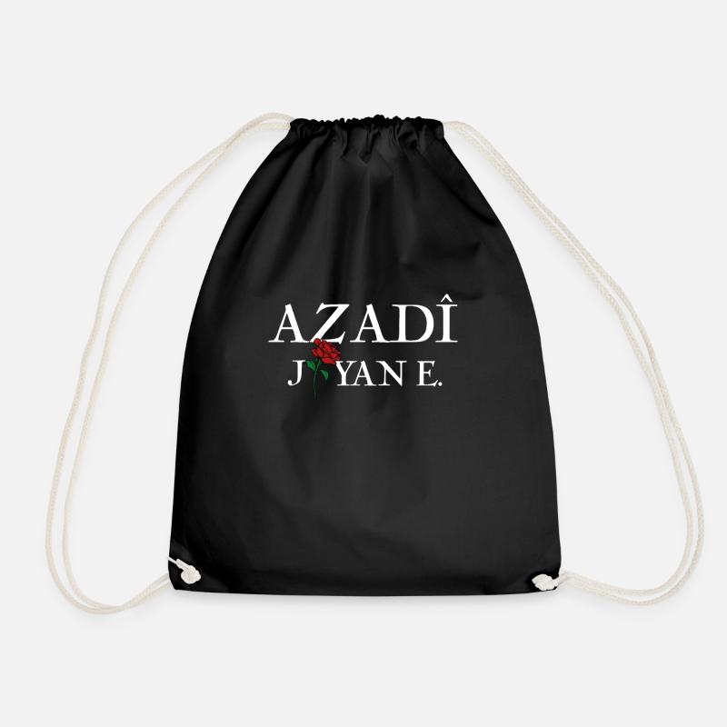AZADI JIYAN E. Kurdi Kurdisch Geschenk Idee - Turnbeutel - Schwarz