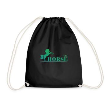Horse - horse - Drawstring Bag - black - Front