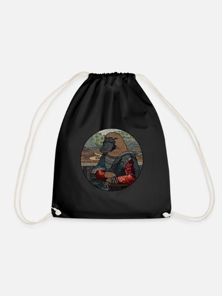 Lustige Schnabeltier Mona Lisa Duckface Geschenk - Turnbeutel - Schwarz