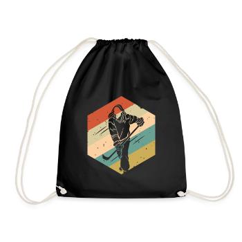Retro Vintage Eishockey Frauen Mädchen - Turnbeutel - Schwarz - Vorne