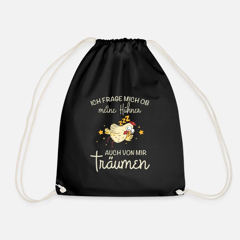 Lustige Hühner Design - Turnbeutel - Schwarz