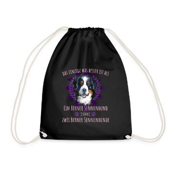 Zwei Berner Sennenhunde sind besser als einer - Turnbeutel - Schwarz - Vorne