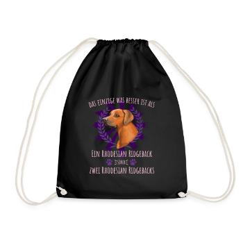 Zwei Rhodesian Ridgeback sind besser - Turnbeutel - Schwarz - Vorne