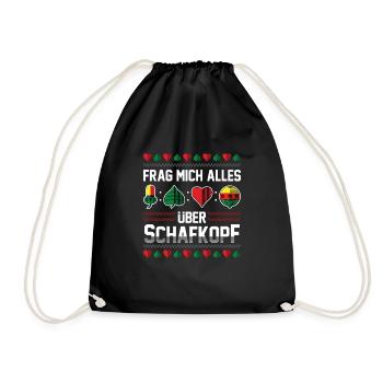 Frag mich alles über Schafkopf - Turnbeutel - Schwarz - Vorne