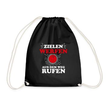 Zielen Werfen Aus dem Weg rufen Boßeln Ostfriesen - Turnbeutel - Schwarz - Vorne
