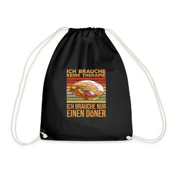 Je n’ai pas besoin de thérapie juste un kebab - Sac de sport léger - noir - Devant