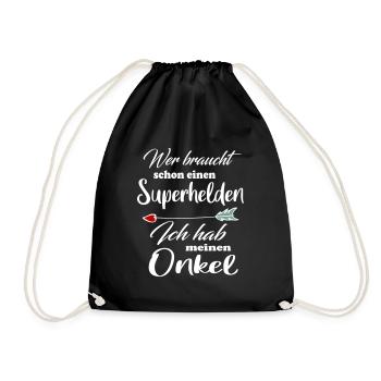 Superhelden Familie Onkel - Turnbeutel - Schwarz - Vorne