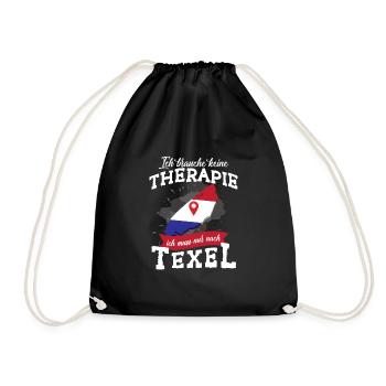 Texel Therapie Nordholland Niederland Urlaub Insel - Turnbeutel - Schwarz - Vorne
