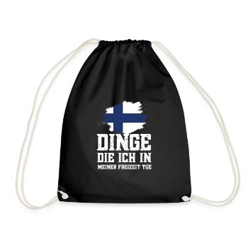 Finnland Dinge in der Freizeit Urlaub Geschenk - Turnbeutel - Schwarz - Vorne
