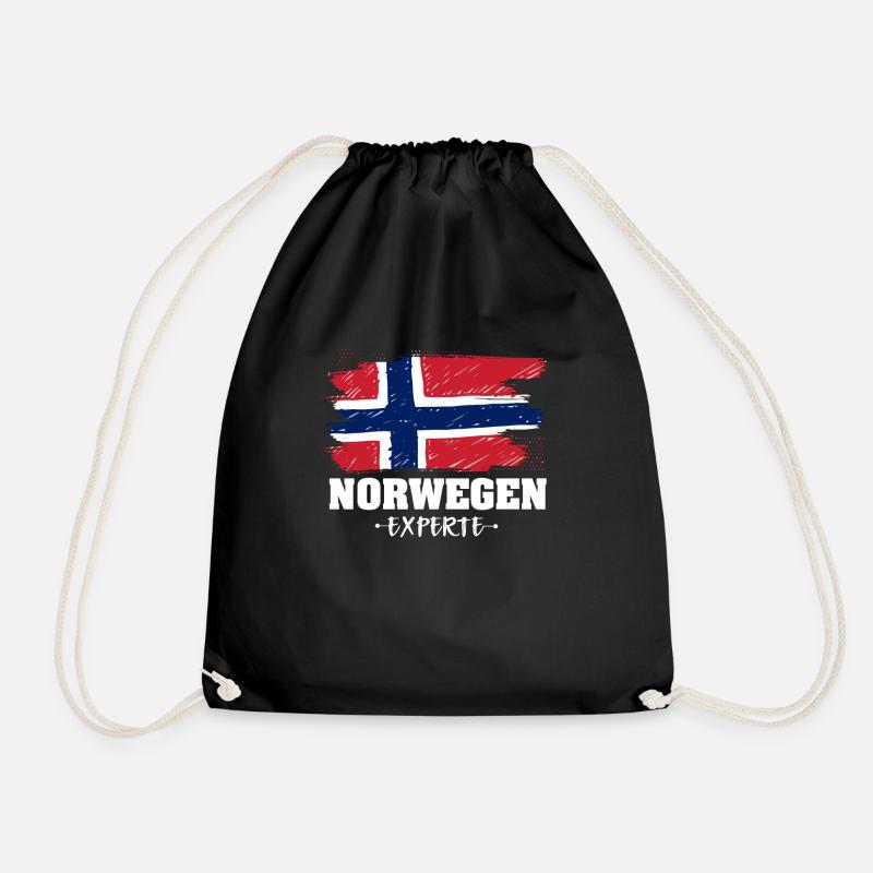 Norwegen Experte Flagge Urlaub Geschenk - Turnbeutel - Schwarz