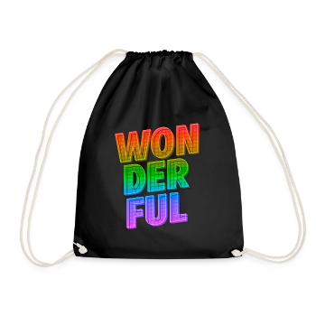 Wonderful | Strahle mit positiver LGBTQ Energie - Turnbeutel - Schwarz - Vorne