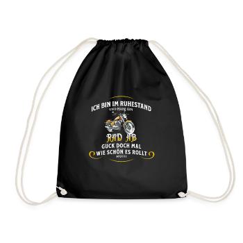 Biker Ruhestand Motorrad Lustige Geschenkidee - Turnbeutel - Schwarz - Vorne