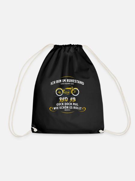 Motorrad Rentner Lustig Biker Ruhestand Geschenk - Turnbeutel - Schwarz