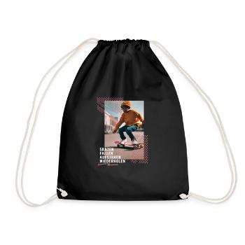 Skateboarding Skater Skate Skateboarder Kinder - Turnbeutel - Schwarz - Vorne