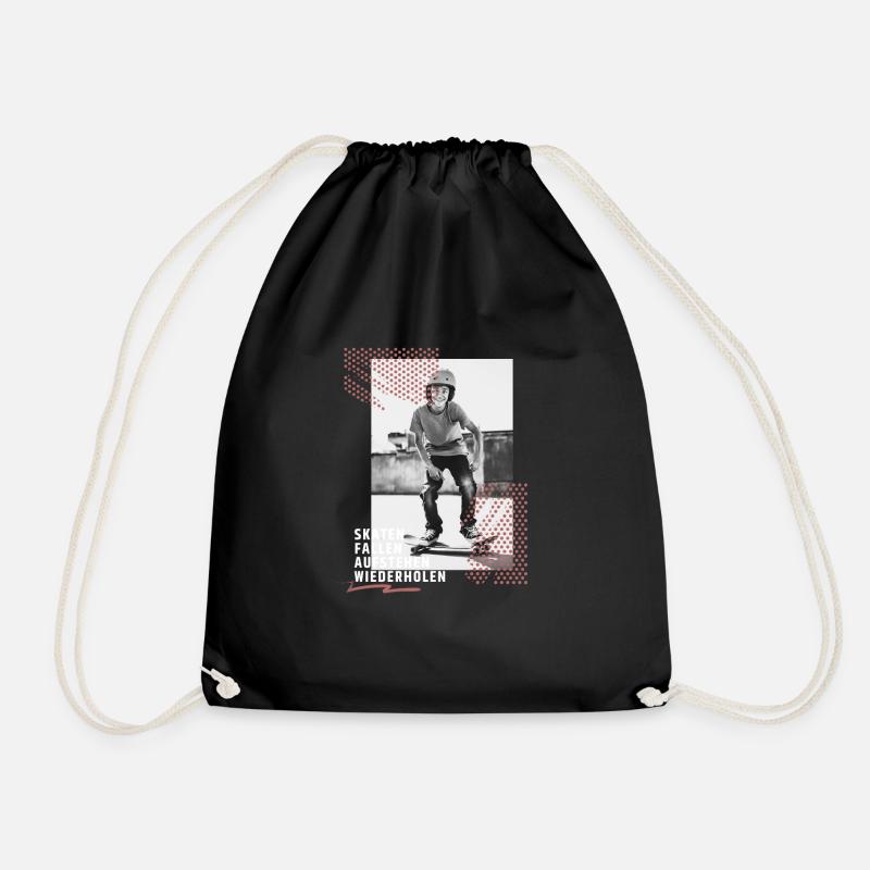 Skateboard Design Jungen Skateboarder - Turnbeutel - Schwarz