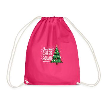Christmas Joy Cheer Squad Tree Fun - Drawstring Bag - fuchsia - Front