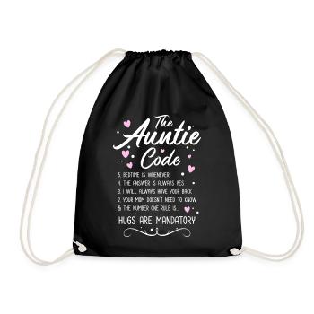 Le code de la tante ... les câlins sont obligatoires - Sac de sport léger - noir - Devant