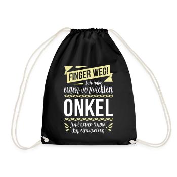 Finger weg! Ich habe einen verrückten Onkel... - Turnbeutel - Schwarz - Vorne