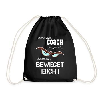 Sportlehrer, Coach, trainer & Übungsleiter T Shirt - Turnbeutel - Schwarz - Vorne