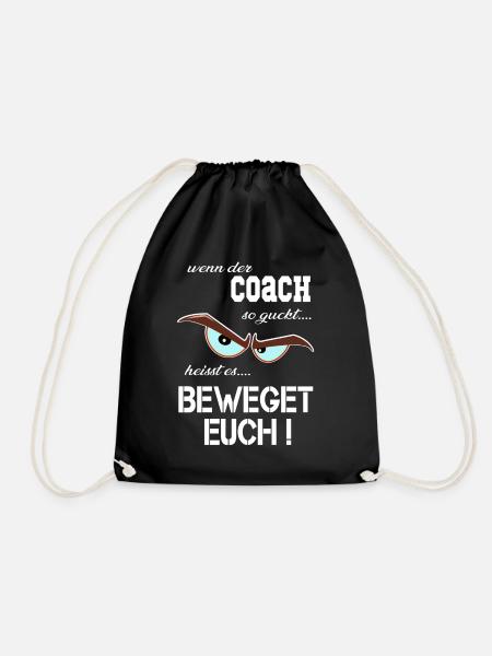 Sportlehrer, Coach, trainer & Übungsleiter T Shirt - Turnbeutel - Schwarz