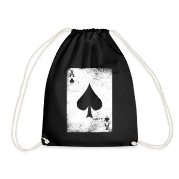 Ace of spades spades ace ace ace ace a poker texas hold'em - Drawstring Bag - black - Front