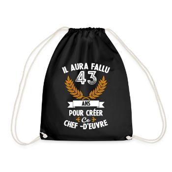 43 Ans anniversaire 43 anniversaire cadeau 43 ans - Sac de sport léger - noir - Devant