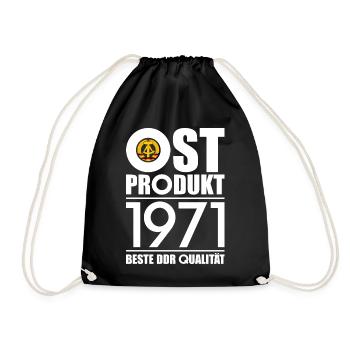 OSTPRODUKT 1971 DDR OSSI 55. GEBURTSTAG - Turnbeutel - Schwarz - Vorne