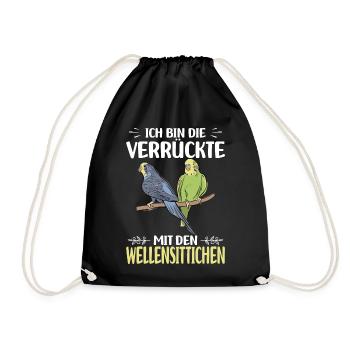 Perruche ondulée - Sac de sport léger - noir - Devant